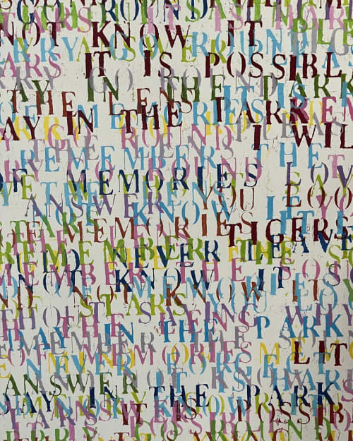 Rainbow Letters 40"x 25" | Oil And Acrylic Painting in Paintings by Emeline Tate. Item made of canvas with synthetic