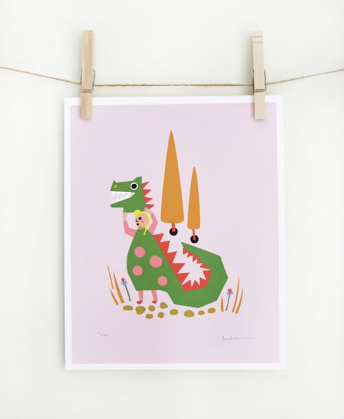 Rex Print | Prints by Leah Duncan. Item made of paper works with mid century modern & contemporary style