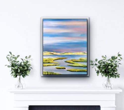 Marsh Ocean Dunes Sky | Prints by Neon Dunes by Lily Keller. Item made of canvas & paper