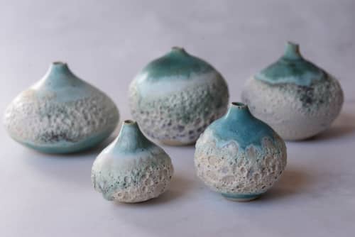 Reef Turquoise semi-porcelain bud vase, minimal nordic | Vases & Vessels by Laima Ceramics. Item made of ceramic compatible with minimalism and contemporary style