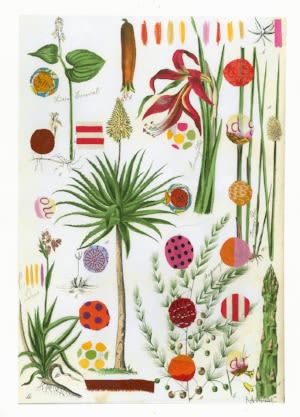 Red Palm Tea Towel | Linens & Bedding by Pam (Pamela) Smilow. Item made of cotton