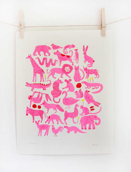 Creatures Print | Prints by Leah Duncan. Item composed of paper in mid century modern or contemporary style