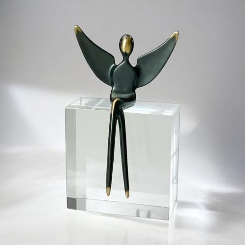 Angel figure in Bronze Black Patina | Sculptures by YENNY COCQ