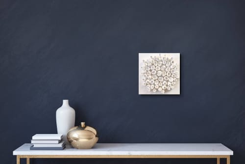 "Pure white #2" | Wall Sculpture in Wall Hangings by Art By Natasha Kanevski. Item made of canvas compatible with minimalism and contemporary style