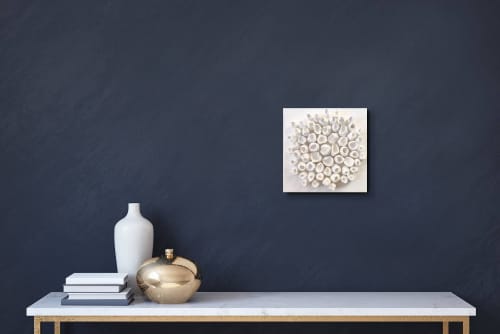 "Pure white #2" | Wall Sculpture in Wall Hangings by Natasha Kanevski. Item made of canvas compatible with minimalism and contemporary style