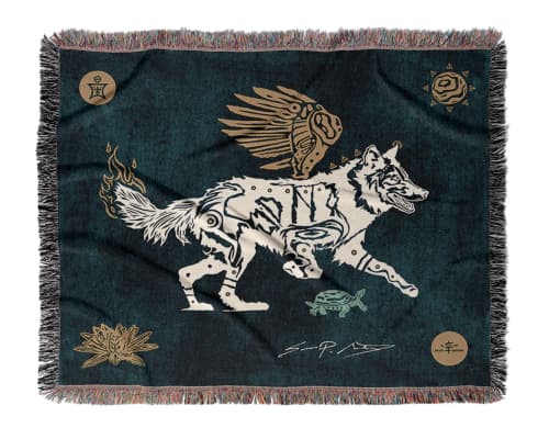 AEON Wolf Blanket | Linens & Bedding by Sean Martorana. Item composed of cotton