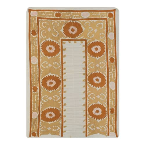 Suzani Wall Hanging Decor, Bukhara Tablecloth, Uzbek Embroid | Linens & Bedding by Vintage Pillows Store