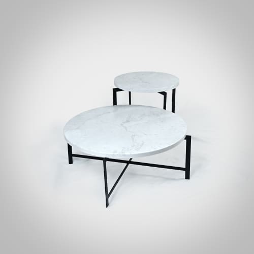 Moon - Coffee table | Tables by DFdesignLab - Nicola Di Froscia. Item made of steel with marble works with minimalism style