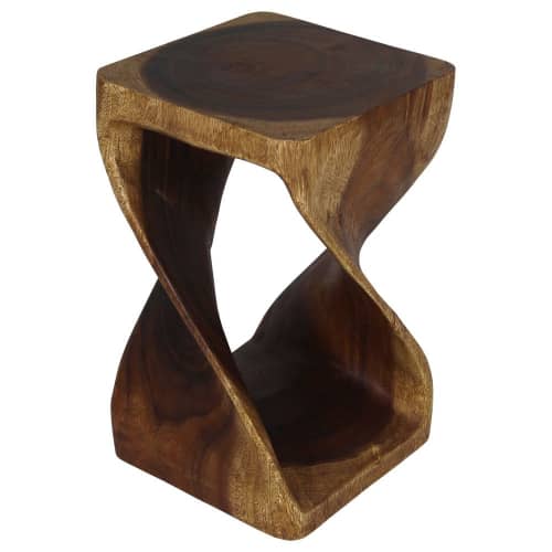 Haussmann® Original Wood Twist Stool 12 X 12 X 20 | Chairs by Haussmann®