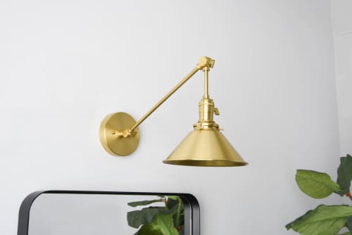 Vilas - Adjustable Wall Sconce - Mid Century Modern Lighting | Sconces by Illuminate Vintage. Item composed of brass