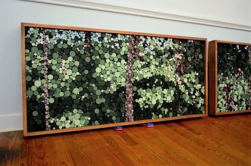 A Pointillism Forest | Wall Sculpture in Wall Hangings by StainsAndGrains. Item made of wood works with contemporary & industrial style