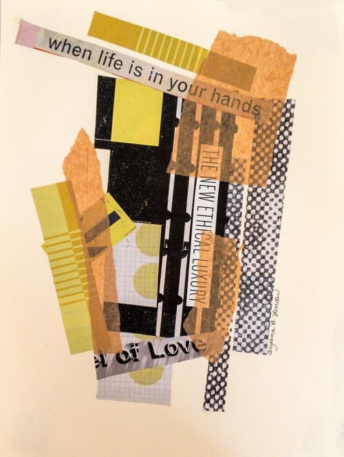 "Dot Dot Dash" | Collage in Paintings by Aryana B. Londir. Item composed of paper in contemporary or industrial style