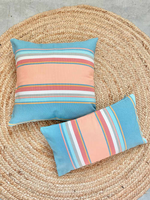 Pastel Colors Striped Throw Pillow | PASTEL | Cushion in Pillows by Limbo Imports Hammocks. Item composed of cotton
