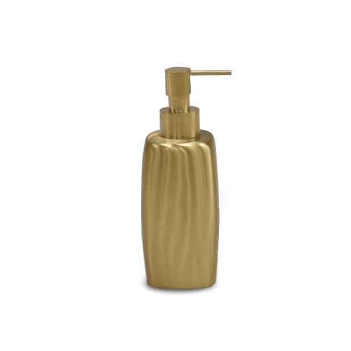 CUADRADO Soap Dispenser in Brushed Brass | Toiletry in Storage by Tina Frey. Item made of brass
