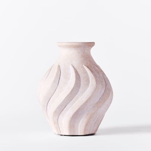 Swirl Vase White Small | Work by District Loom