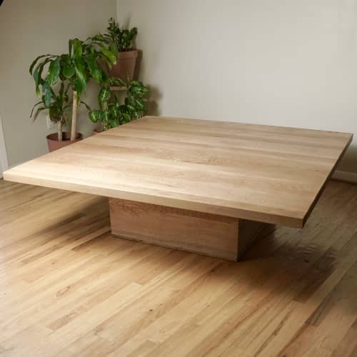 Modern Square Coffee Table | Tables by Crafted Glory. Item composed of oak wood compatible with contemporary style