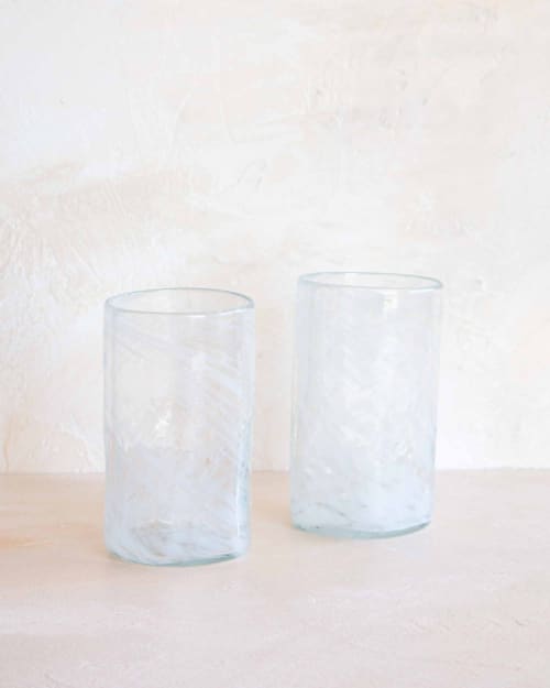 Xaquixe Large Tumbler - Alabaster (set of 2) | Glass in Drinkware by MINNA