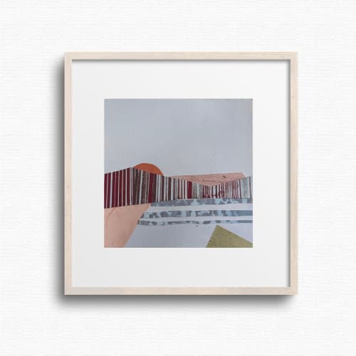 6x6 Original Collage Art | Receding Waves by Shilo Ratner | Work by Shilo Ratner