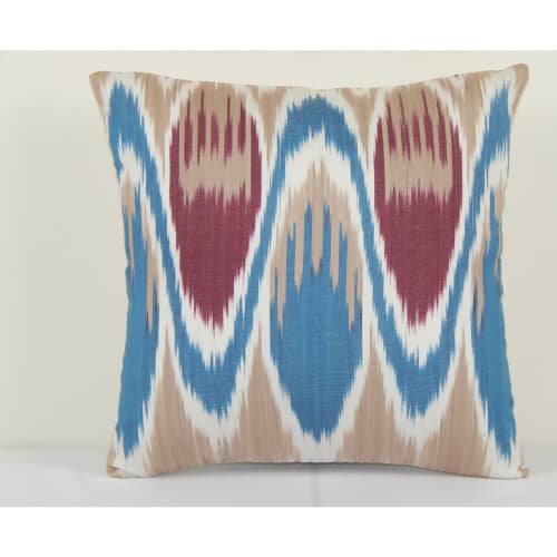 Uzbekistan Ikat Pillow Cover, Handmade Decorative Uzbek Pill | Cushion in Pillows by Vintage Pillows Store