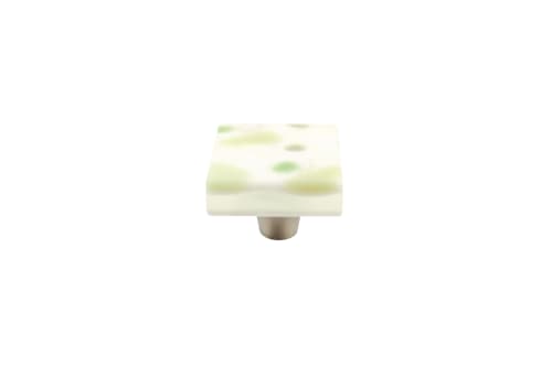 Terrazzo Tea Green Square Knob | Hardware by Windborne Studios. Item composed of stone