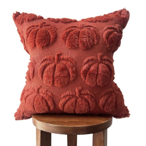 Dark Rust Pumpkin Pillow Cover | Pillows by Busa Designs