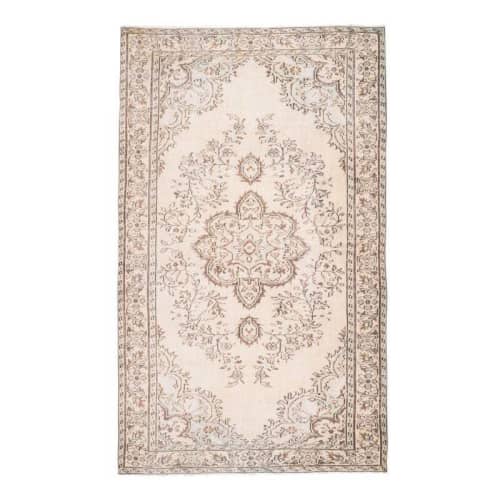 Vintage Anatolian Oushak Kars Handwoven Distressed | Area Rug in Rugs by Vintage Pillows Store. Item composed of fiber