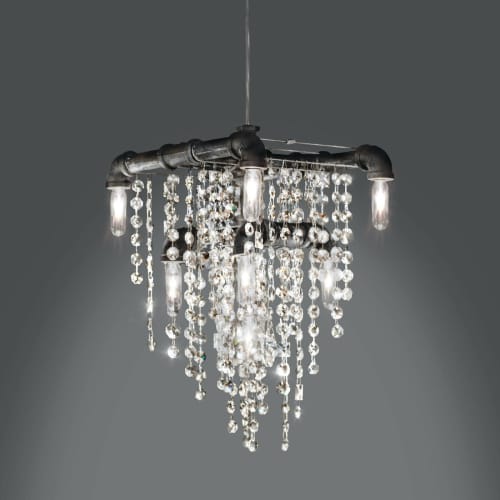 Tribeca Chandelier Pendant (9-Bulb) | Chandeliers by Michael McHale Designs. Item composed of glass
