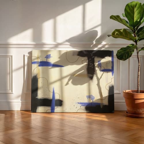 Suspended Ground | Neutral Abstract Original Painting | Oil And Acrylic Painting in Paintings by Abby May