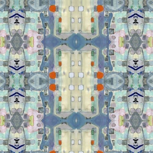 Darkness and Light, Sapphire | Fabric in Linens & Bedding by Philomela Textiles & Wallpaper. Item composed of cotton