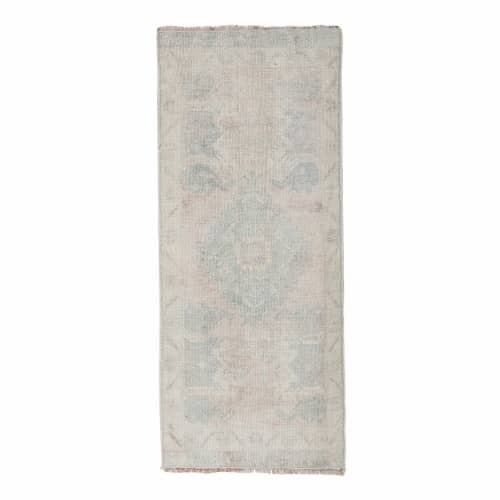 Distressed Low Pile Turkish Hand Knotted Yastik Rug 1'6" X 3 | Area Rug in Rugs by Vintage Pillows Store