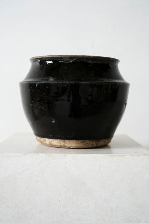 District Loom Antique Black Chinese Glazed Pot | Decorative Objects by District Loom