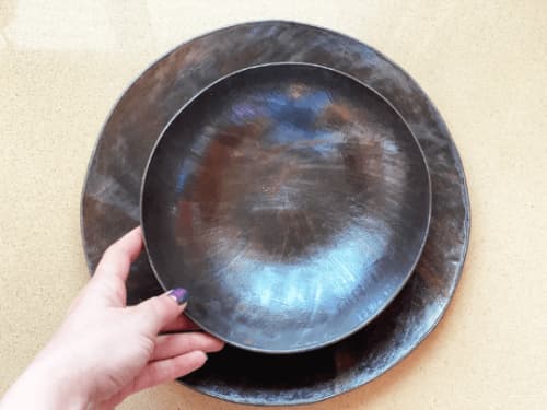 Bronze Accents Set | Plate in Dinnerware by YomYomceramic. Item composed of ceramic