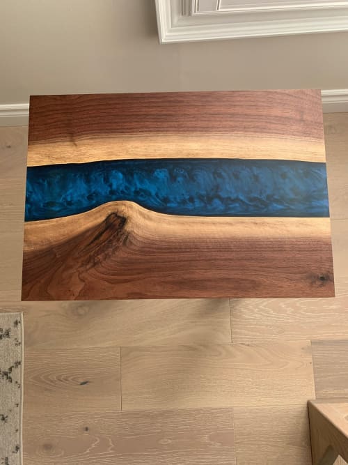 Walnut River Epoxy Board | Serving Board in Serveware by Good Wood Brothers. Item made of walnut with synthetic
