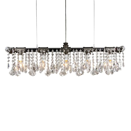 Industrial Bar Chandelier Linear Suspension | Chandeliers by Michael McHale Designs. Item made of glass
