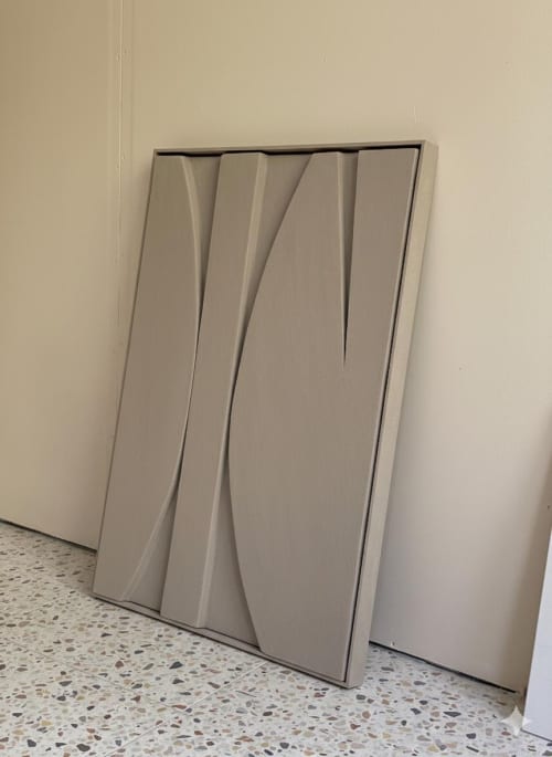 Unique Textured 3D Geometric Artwork - Sculptural Painting - Plaster Wall Art | Wall Sculpture in Wall Hangings by Vaiva Art Atelier