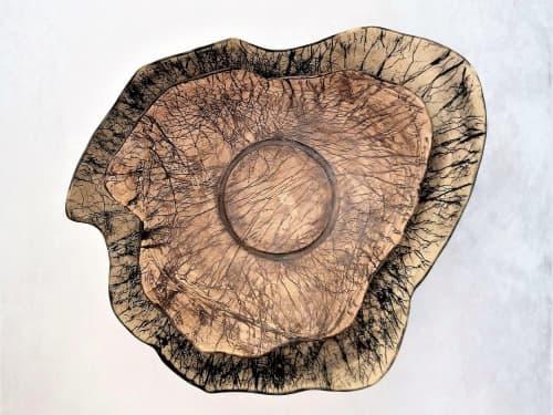 Modern Pottery Centerpiece, Large Ceramic Fruit Bowl | Decorative Bowl in Decorative Objects by YomYomceramic. Item made of stoneware