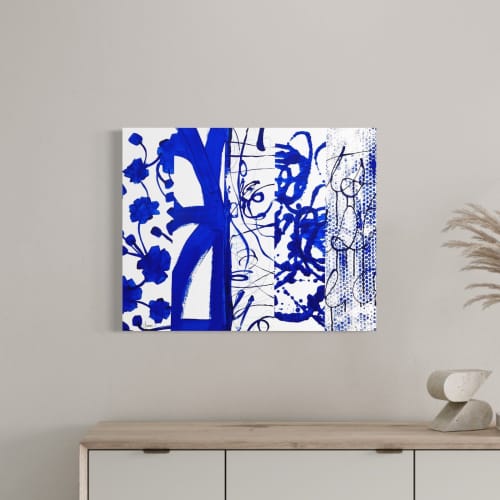 Delft No. 2 | Mixed Media by Sarah Finucane. Item composed of canvas and paper