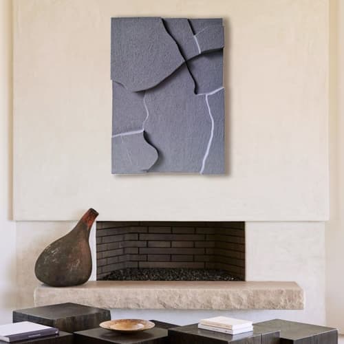 Textured Plaster Art: Geometric Abstract Wall Sculpture | Wall Hangings by Vaiva Art Atelier