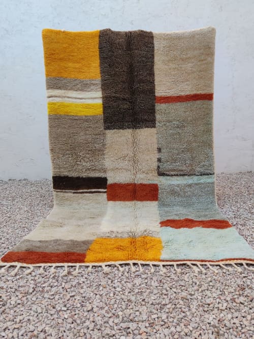 MRIRT Beni Ourain Rug “ELEVATE” 9’ 6” x 5’ 6” | Area Rug in Rugs by East Perry. Item composed of wool and fiber