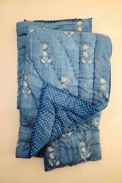 Ink Garden Indigo Quilt | Linens & Bedding by Ninéh