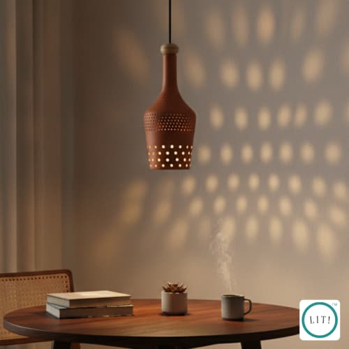 Mora Terracotta Pendant Lamp | Pendants by Lit Lamps - Sustainable Mindful Lighting. Item in asian or traditional style