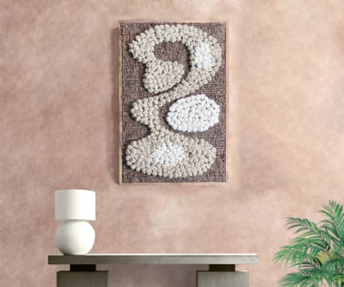 Handwoven Wool Wall Art Set – Textured Boho Fiber Decor, Neutral Tones | Wall Hangings by Swiflo