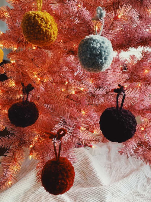 Pom Pom Ornament | Decorative Objects by Likewoah Handmade (Sam). Item made of fabric with fiber