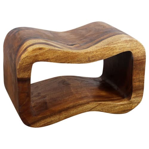 Haussmann® Wood Wave Bench 24 in x 13.5 x 15 inch | Benches & Ottomans by Haussmann®