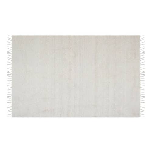 1970s Vintage White Siirt Kilim Blanket Rug 4'2" X 6'2" | Area Rug in Rugs by Vintage Pillows Store. Item composed of cotton and fiber