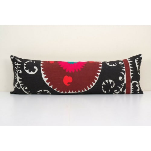 14'' x 41'' Oversize Suzani Bench Pillow Case | Sham in Linens & Bedding by Vintage Pillows Store. Item made of cotton