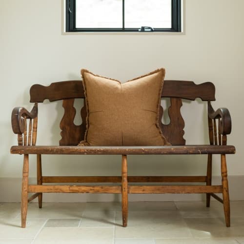 Italian Cinnamon Pleated Wool Pillow 23x23 | Pillows by Vantage Design