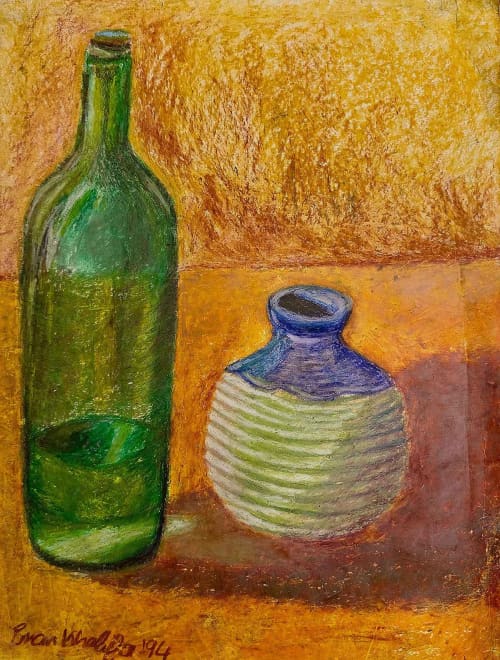 Still Longing - Original Oil Pastel Drawing  - Warm Still Life | Drawings by Eman's Gallery