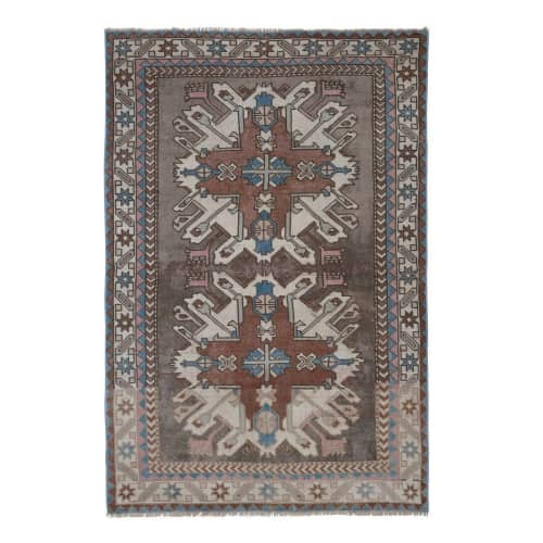 Vintage Decorative Turkish Handwoven Kars Rug | Area Rug in Rugs by Vintage Pillows Store. Item made of cotton
