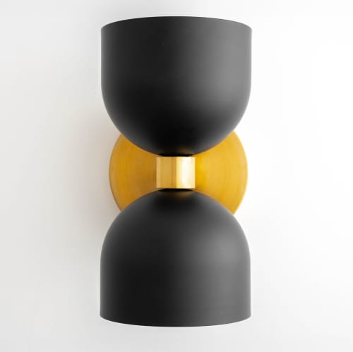 Wall Sconce - Black Deep Ball - Model No. 5116 | Sconces by Peared Creation. Item made of brass